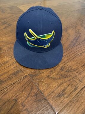 Tampa Bay Rays Navy fitted hat flat bill